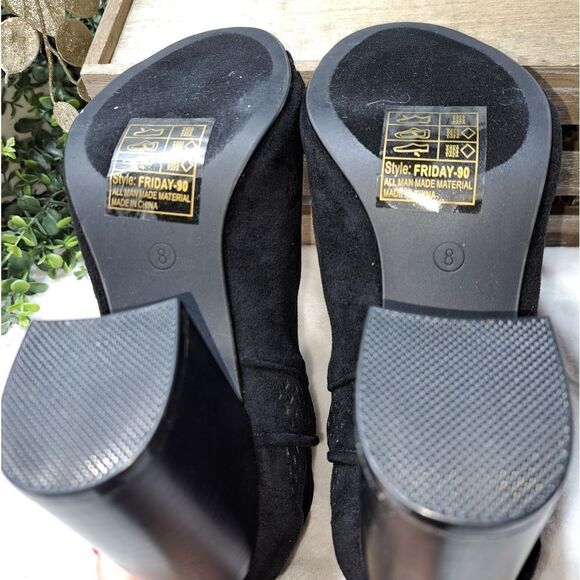 Yoki Friday Suede black Boots Sz 8 - Picture 7 of 8